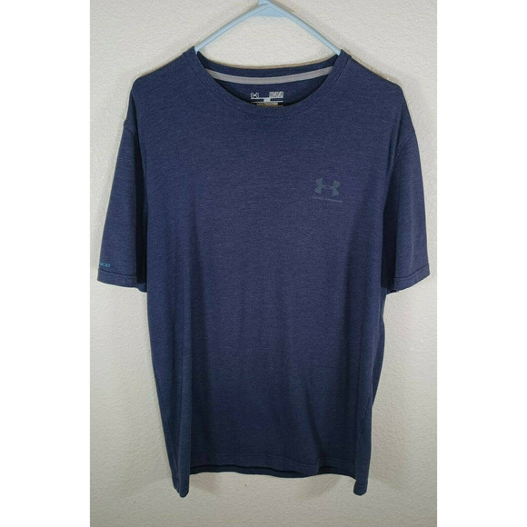 UNDER ARMOUR Men's Medium Dark Blue Heatgear T-Shirt 100% Polyester - Picture 1 of 8